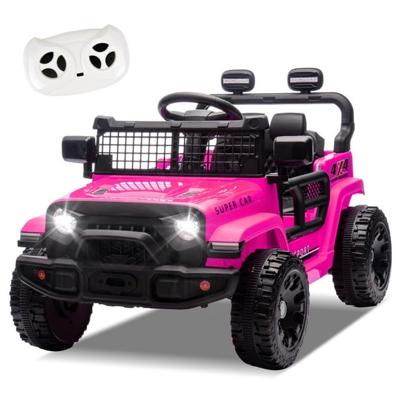 24V Kids Ride on Car with Parents Control, 2 Seater Battery Powered Kids Electric Car with 2WD, Four Wheel Suspension, LED Light, Bluetooth and MP3 for Kids Aged 3+, Pink