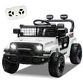 thumbnail image 1 of 24V Kids Ride on Car with Parents Control, 2 Seater Battery Powered Kids Electric Car with 2WD, Four Wheel Suspension, LED Light, Bluetooth and MP3 for Kids Aged 3+, White, 1 of 7