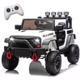 thumbnail image 1 of 24V Kids Ride On Car with Remote Control, 400W Power Motors, 4 Wheels Suspension Toy Car for Kids, Bluetooth, USB, Music, LED Lights, Power Display, Electric Car for Kids Ages 3+, White, 1 of 7