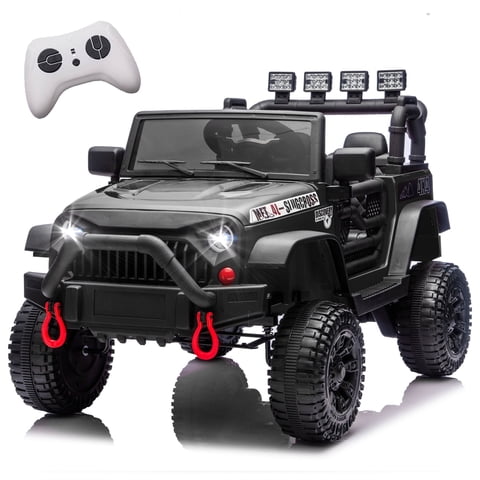 24V Kids Ride On Car with Remote Control, 400W Power Motors, 4 Wheels Suspension Toy Car for Kids, Bluetooth, USB, Music, LED Lights, Power Display, Electric Car for Kids Ages 3+, Black