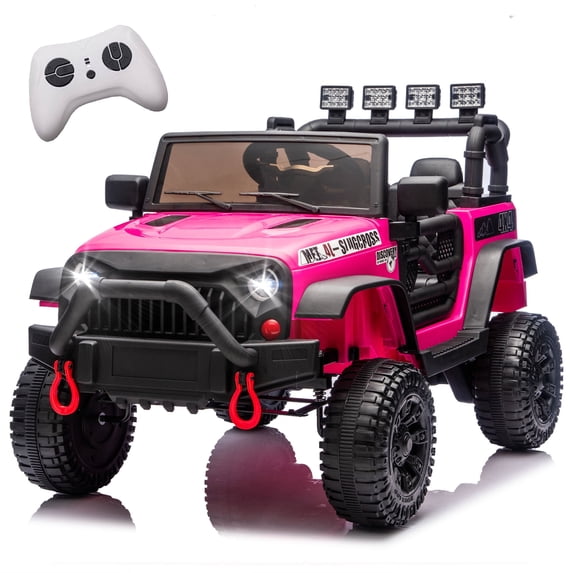 24V Kids Ride On Car W/Parents Control,2*200w Power motors,Four Wheel Suspension,Adjustable speed,USB,MP3,Music,Bluetooth,Large display screen,Power Display,Safety Belt for Kids Aged 3+.