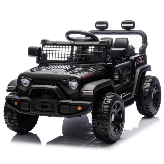 24V Kids Ride on Car W/Parents Control,Four-wheel suspension,2WD,Power display,Bluetooth,MP3,Music,LED headlight,Provide a speed of 1.86-3.11MPH For Kids Around 3 years old, Black