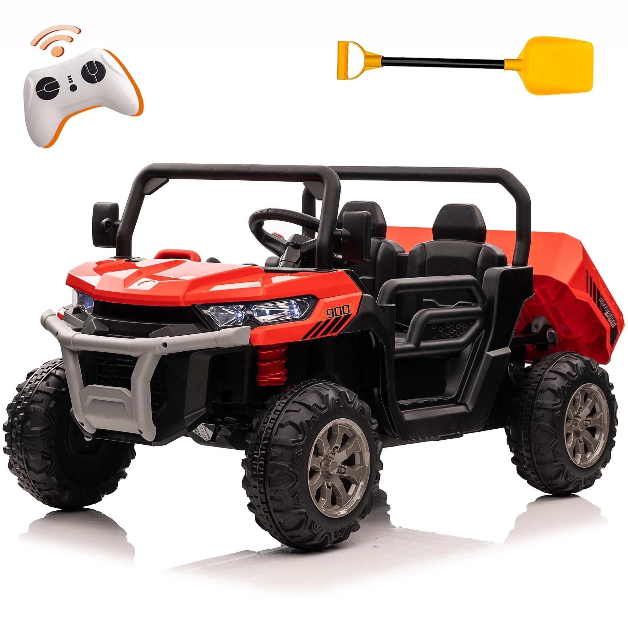 24V Red Kids Ride-On UTV with Remote Control and Dump Bed