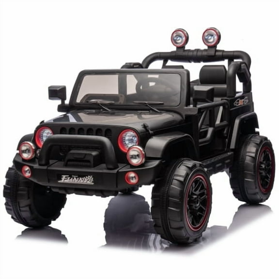 24V Kids Ride On Electric Car with Remote Control, 2WD, 20” Seat Width, USB/Bluetooth Music Player, Pull Rod, Rear Suspension, LED Lights, Trunk Storage, for Kids Ages 3-8, High/Low Speed