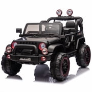 24V Kids Ride On Electric Car with Remote Control, 2WD, 20  Seat Width, USB/Bluetooth Music Player, Pull Rod, Rear Suspension, LED Lights, Trunk Storage, for Kids Ages 3-8, High/Low Speed