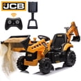 thumbnail image 1 of iYofe 24V JCB Ride on Excavator Toy, 3-in-1 Battery Powered Electric Tractor Car with Reversible Seat, Remote Control & Bluetooth, Backhoe for Kids 3-6, Yellow, 1 of 9