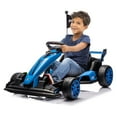 thumbnail image 1 of 24V Kids Ride on Go Kart, 7.5MPH Variable High Speed Drifting Car, 7AH Battery 200W*2 Motors, Adjustable Length, Max Load 135lbs, Power Display Racing Toy for Kids 6+, 1 of 7