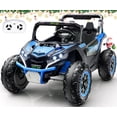 thumbnail image 1 of 24V Kids Ride On Car UTV,Remote Control Ride on Toys  Electric Car for for Ages 3-8,LED Lights, Spring Suspension, 3 Speeds, Music, Blue, 1 of 8