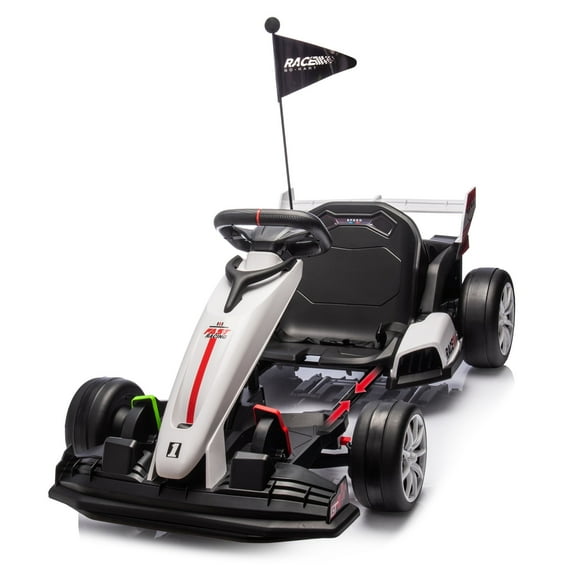 24V Kids Ride-On Go Kart – High-Speed Drifting Car with Adjustable Length (7.5mph, 135lb Capacity)