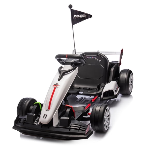 Shininglove 24V Kids Ride-On Go Kart – High-Speed Drifting Car with Adjustable Length (7.5mph, 135lb Capacity)