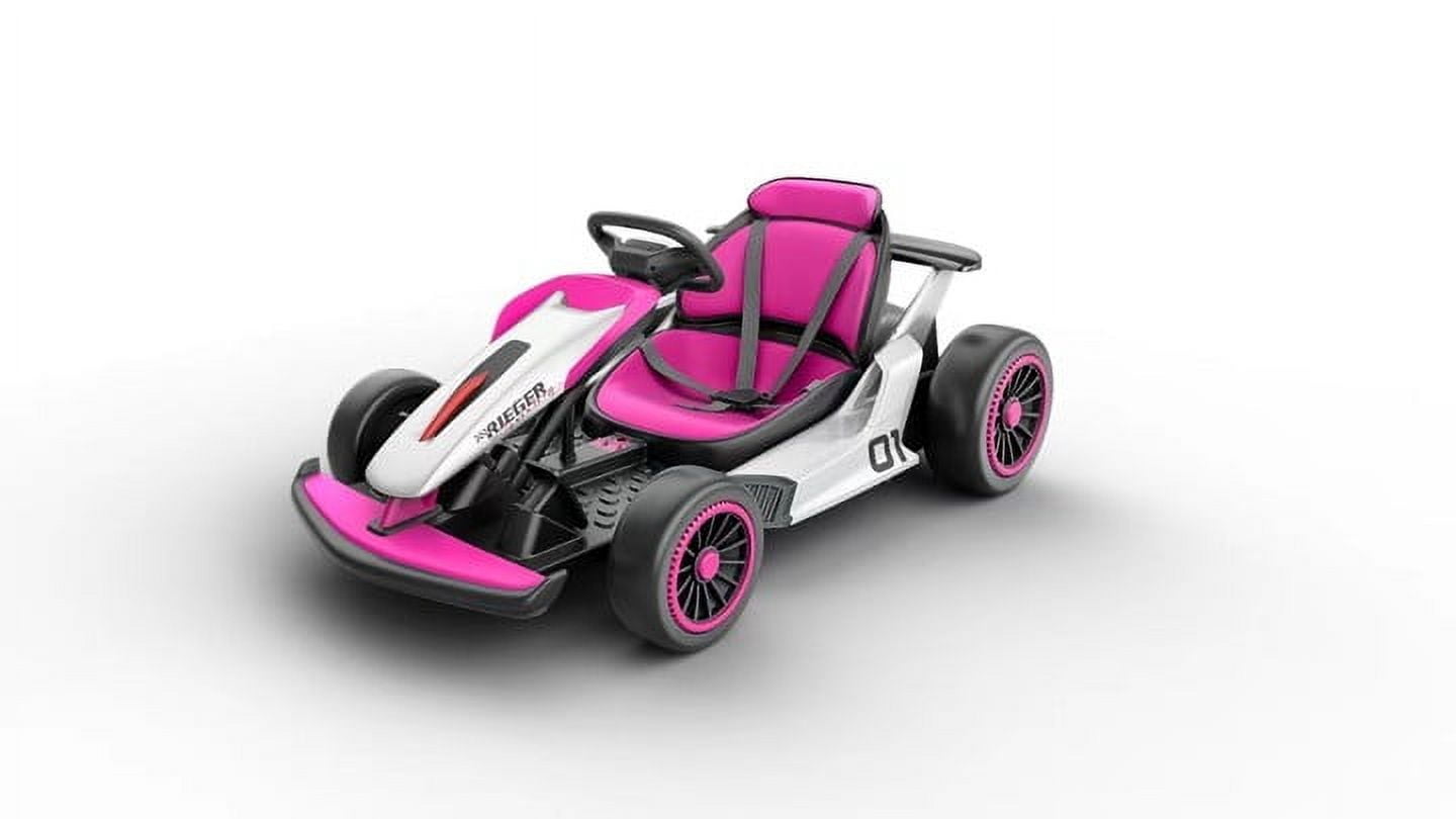 24V Kids Ride On Go-kart Car, Electric Vehicle for Toddlers, Ride on Toy Car with 360°Spin, LED Lights, MP3, USB