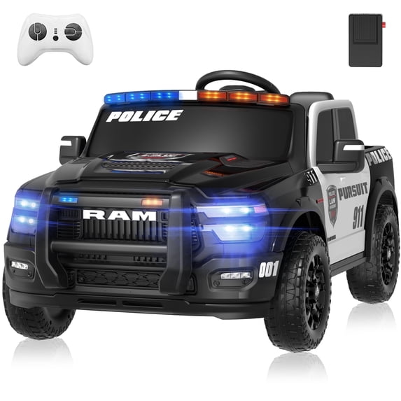 QUIKRA Licensed Ram 2500 24 Volt Ride on Toys for Big Kids, 2 Seater Electric Car for Kids with Remote Control, Bed Storage, Megaphone,4.3 Mph Max Speed