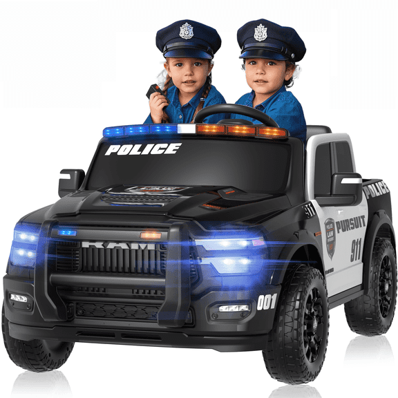 QUIKRA Licensed Ram 2500 24 Volt Ride on Toys for Big Kids, 2 Seater Electric Car for Kids with Remote Control, Bed Storage, Megaphone,4.3 Mph Max Speed