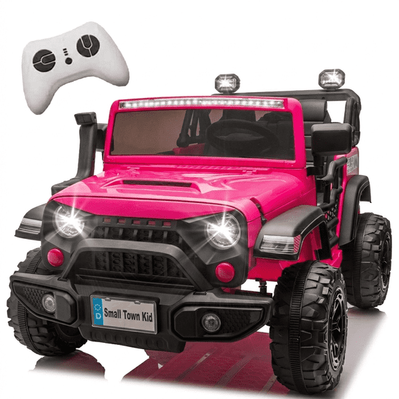 Xuanlur 24V Ride on Toys for Big Kids, 2 Seater Electric Vehicle with Remote Control, 400W Motor, Electric Ride On Truck wtih 20in Wide Seat, 3 Speeds, Lights, Bluetooth, Capacity 110 lb, Pink