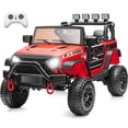 thumbnail image 1 of 24V Kids Ride on Truck Car, Battery Powered Ride on Car with Remote Control, Electric Vehicle Car for Boys Girls Aged 3-6, Ride on Toy w/Bluetooth, Lights, 4 Wheelers, Gift for Kids Tollder, Red, 1 of 10