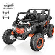 HHVEL 24V Ride on Toys with Remote , 2 Seater Power UTV Wheels with 800W Motors, Bluetooth, Spring Suspension, LED Light, 3 Speeds,Black