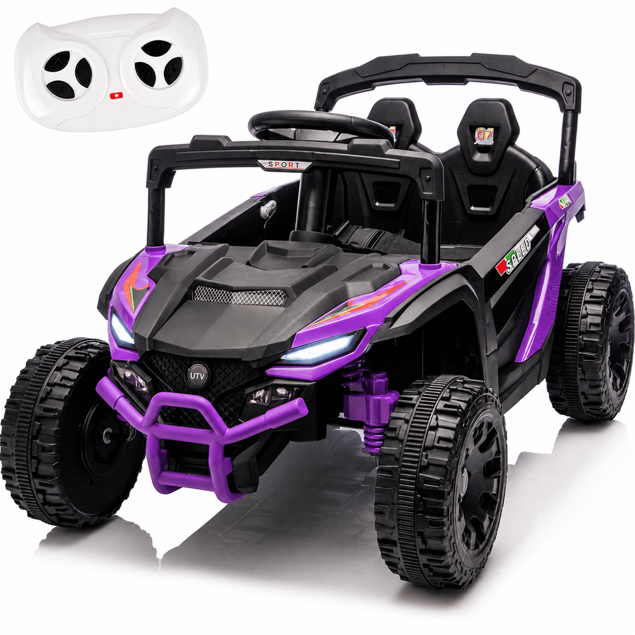 24V Kids Ride on UTV with Remote Control, 4 Wheel Suspension Ride on ...