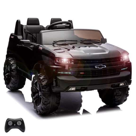 24V Kids Ride-on Truck, Licensed Chevrolet Silverado 2-Seater Electric Car with Parent Remote Control, LED Lights, MP3, Bluetooth, for Boys & Girls