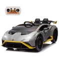thumbnail image 1 of Xuanlur Ride on Toys for Big Kids, Licensed Lamborghini Ride on Car with Front EVA Wheel, 24V Battery Powered Toy with Remote Control, 360° Spin, LED Lights, Music, Drift Feature, Gray, 1 of 7