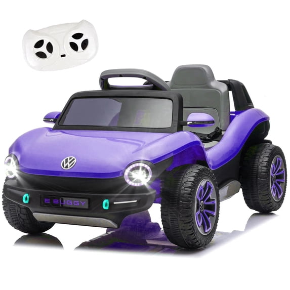 Xuanlur 12V Ride On Car for Kids, Licensed Volkswagen Beetle Ride on Toys with Remote Control, Electric Car for 3-5 Years Olds with Rear Cargo Storage, Music, Lights, 4-Wheel Suspension, Purple