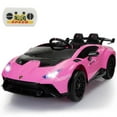 thumbnail image 1 of 24V Lamborghini Huracan Ride On Car, Battery Powered Electric Car with Parent Remote Control, USB Port, Bluetooth, Drifting, LED Lights, Music and 2 Speeds for Kids Ages 3-8, Pink, 1 of 9