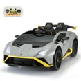 thumbnail image 1 of 24V Lamborghini Huracan Ride On Car, Battery Powered Electric Car with Parent Remote Control, USB Port, Bluetooth, Drifting, LED Lights, Music and 2 Speeds for Kids Ages 3-8, Gray, 1 of 8