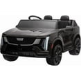 thumbnail image 1 of 24V Licensed Cadillac Ride-On Car, Battery-Powered Electric Vehicle with Remote Control, 2-Seater, 4-Wheel Suspension, Smooth Start, LED Lights & Music, Black, 1 of 8