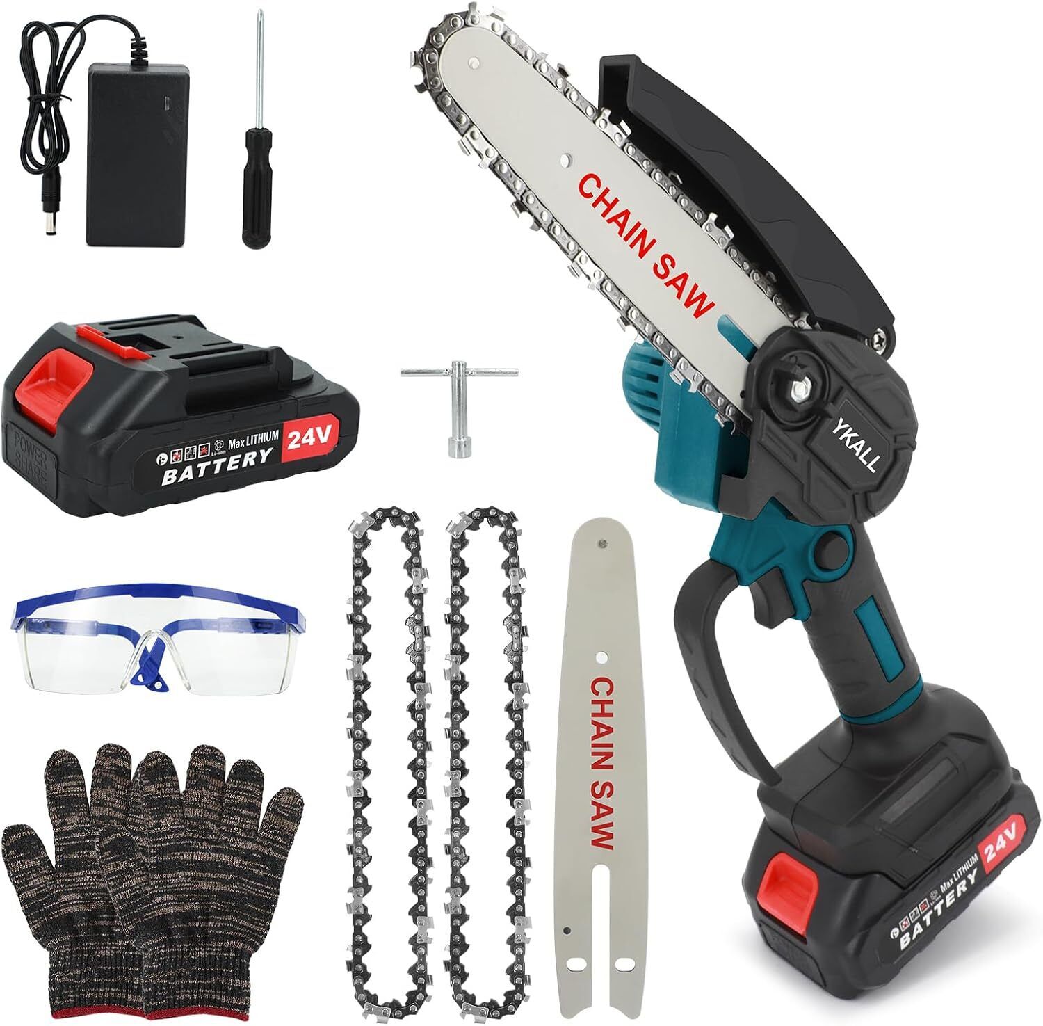 24V Mini Motosierra Inalambrica Electrica Sierra De Cadena Mano Con Bateria 6 - Model 2