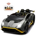 thumbnail image 1 of Lamborghini 24V Ride on Car for Big Kids, Lamborghini Huracan Battery Powered Ride on Toy with Remote Control, Electric Car for Kids Toddlers 3-6, 4 Wheelers Car w/ Bluetooth & Light, 360° Spin, Gray, 1 of 9
