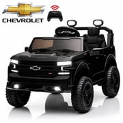 24V Ride on Car, Licensed Chevrolet 2 Seat Powered Ride on Car with Remote Control, 4 Wheels Spring Suspension, Bluetooth, LED Lights, 24V Ride on Toys for Big Kids, Black