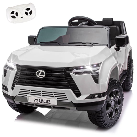 24V Ride On Car for Kids, Lexus GX550 2 Seater Powered Ride on Toys with Remote Control, 4 Wheels Suspension, Bluetooth, Music, LED Lights, Kids Electric Car for Boys Girls Ages 3-8, White