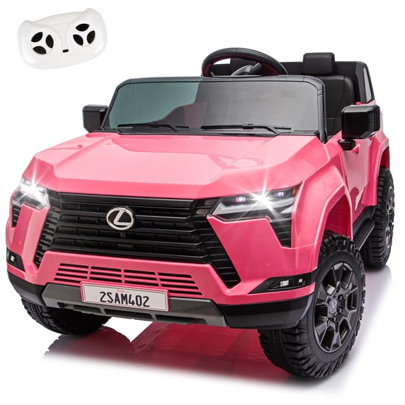24V Ride On Car for Kids, Lexus GX550 2 Seater Powered Ride on Toys with Remote Control, 4 Wheels Suspension, Bluetooth, Music, LED Lights, Kids Electric Car for Boys Girls Ages 3-8, Pink