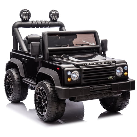 24V Ride On Car with Remote Control, Land Rover Defender Volta 5008, Electric Car with Four-wheel Suspension, LED Lights, Spacious Seating, Speed Adjustment for Aged 3-7, Black
