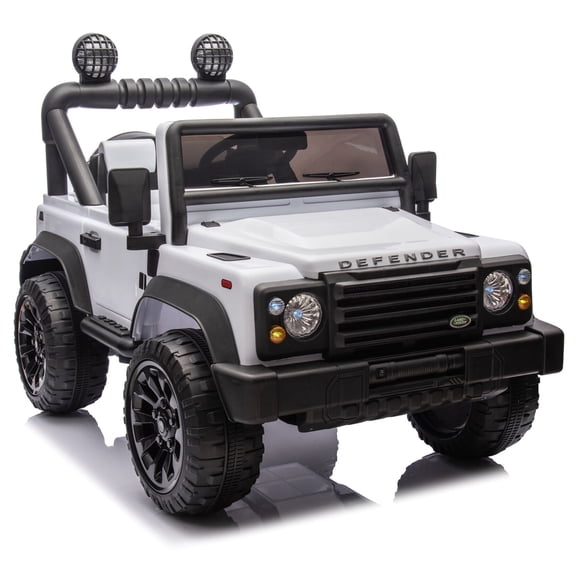 24V Ride On Car with Remote Control, Land Rover Defender Volta 5008, Electric Car with Four-wheel Suspension, LED Lights, Spacious Seating, Speed Adjustment for Aged 3-7, White