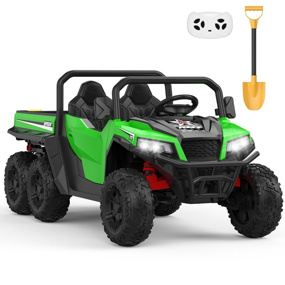 24V Ride on Car with Remote Control, Ride on Dump Truck for Kid with Electric Dump Bed, Extra Shovel, Music Player, Key Start for Safety, Gift for Kids