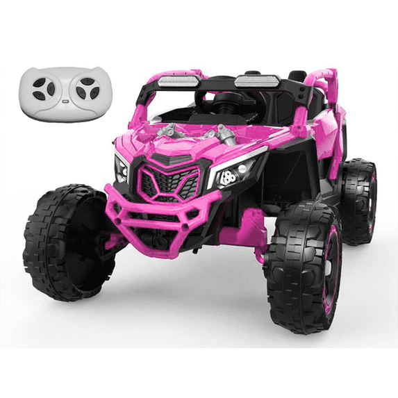 Holaki 24V Kids Ride On UTV Car, 120Wh Battery, Dual 380W Motors, Top Speed 4.97 MPH, Ages 3-6, Electric Ride On Toy with Remote Control, Bluetooth, Music, LED Lights, 4-Wheel Suspension, Pink