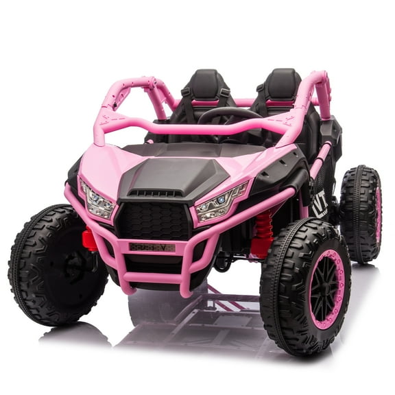 24V Ride On Car Toys, Electric Vehicles for Kids, Licensed Toyota Kids Powered Electric Car with Remote Control, USB, Bluetooth, Power Display & Lights for Girls Boys, Pink