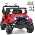 thumbnail image 1 of 24 Volt Ride on Toys, Power Truck Wheels with 2 Seaters, Electric Car with Remote, LED Light, Bluetooth, Gift for Boy& Girls Red, 1 of 6