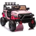 thumbnail image 1 of iYofe 24V Powered Ride on Cars for Toddlers, Ride on Truck for kids Boys Girls Gifts 2-5, Ride on Toys with Remote Control, Bluetooth, Music, LED Light, MP3 Player, 4 Wheel Suspension, Pink, 1 of 8