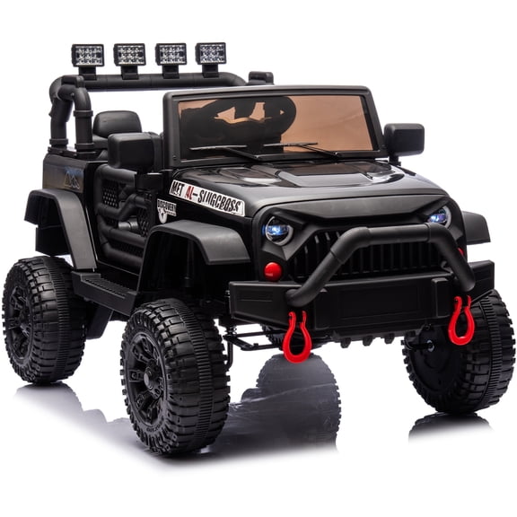 iYofe 24V Powered Ride on Cars for Toddlers, Ride on Truck for kids Boys Girls Gifts 2-5, Ride on Toys with Remote Control, Bluetooth, Music, LED Light, MP3 Player, 4 Wheel Suspension, Black