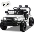 thumbnail image 1 of 24V Ride On Jeep Car, Toddler Ride On Toys w/Parents Remote Control, One Seat Electric Car for Kids 2-4 with 4-Wheel Suspension, Bluetooth, Music, 1.86-3.11MPH Adjustable Speed, White, 1 of 7