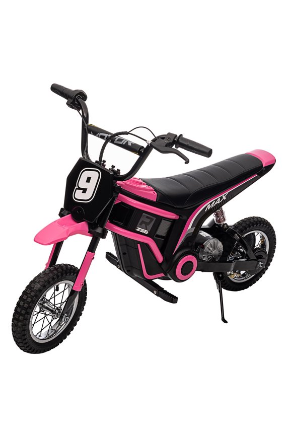 24V Ride On Motorcycle Dirt Bike, 350W Electric Motorcycle-Up to 14.29MPH, 3-Speed, Rear-Wheel Drive, High-Torque, Chain-Driven Motor, for Kids 13+