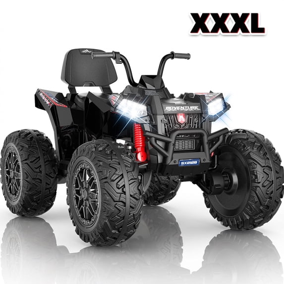 TOYBSNR 24V Kids ATV, 2-Seater 4WD Ride on Toys for Big Kids Ages 5-14, XXXL Powered Ride on Electric Car, 4 Wheeler with EVA Tires, Bluetooth, Music, Spring Suspension, Max 7.5MPH, Black