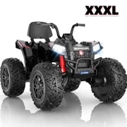 TOYBSNR 24V Kids ATV, 2-Seater 4WD Ride on Toys for Big Kids Ages 5-14, L Powered Ride on Electric Car, 4 Wheeler with EVA Tires, Bluetooth, Music, Spring Suspension, Max 7.5MPH, Black