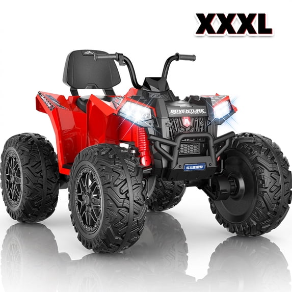 TOYBSNR 24V Kids ATV, 2-Seater 4WD Ride on Toys for Big Kids Ages 5-14, XXXL Powered Ride on Electric Car, 4 Wheeler with EVA Tires, Bluetooth, Music, Spring Suspension, Max 7.5MPH, Red