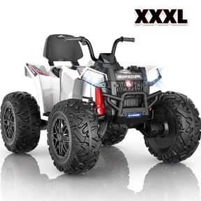 TOYBSNR 24V Kids ATV, 2-Seater 4WD Ride on Toys for Big Kids Ages 5-14, XXXL Powered Ride on Electric Car, 4 Wheeler with EVA Tires, Bluetooth, Music, Spring Suspension, Max 7.5MPH, White
