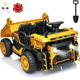 thumbnail image 1 of Funride 24V Ride on Toys 2 Seater Ride on Dump Truck w/ Remote Control w/ Dump Bed, 3 Speeds, Shovel, Bluetooth/Music, Big Kids, Yellow, 1 of 9