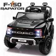 Conchico Licensed Ford F-150 24V 2 Seater Kids Powered Ride-On Cars with Remote & Durable Wheels, Black