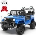 thumbnail image 1 of 24V Ride on Toys for Big Kids, 2 Seater Ride on Cars w/Remote Control, 21" Spacious Seat, 2WD/4WD Switchable, Spring Suspension, Story, Bluetooth, LED, Electric Vehicle for Boy Girl(Blue), 1 of 18