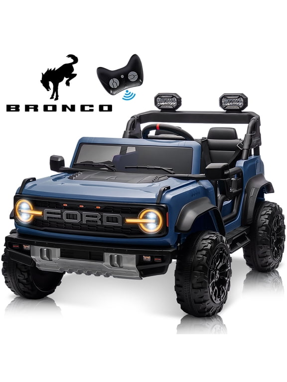 Ford Bronco Raptor 24V Kids Ride on Toys, Battery Powered Ride on Cars 2 Seater with Remote Control, Electric Car for Boys Girls 3-8 with Bluetooth & LED Headlights, Blue